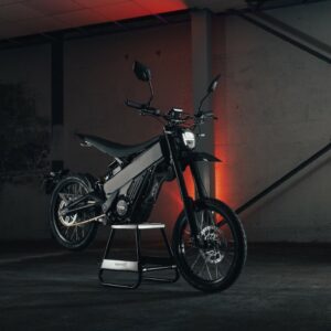 Picture of the Talaria X3 in a warehouse. Plenty of stock available from Oily Bikers in Manchester