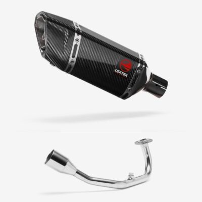 Lextek Stainless Steel SP11C Gloss Carbon Fibre Exhaust System 200mm